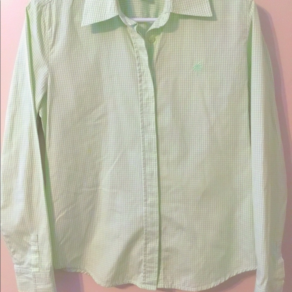 Lilly Pulitzer gingham green button down - Picture 2 of 5
